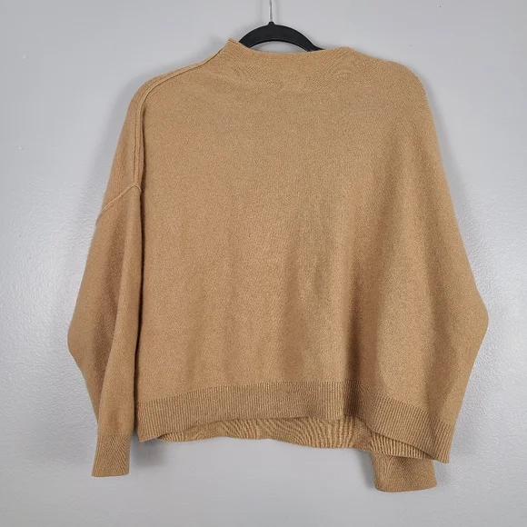 Anthropologie The Alani Cashmere Mock-Neck Sweater by Pilcro in Sand Dollar 1X - Picture 11 of 11